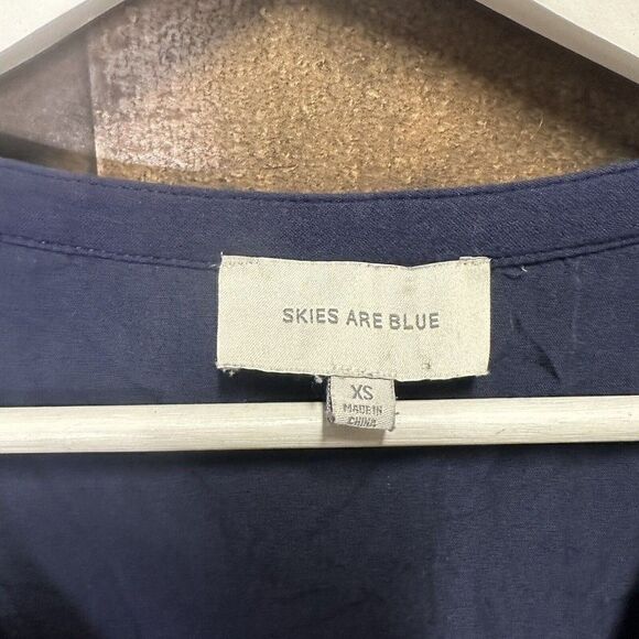 Skies Are Blue Theresa Embroidered Black Silhouette Flirty Dress XS - Picture 5 of 8